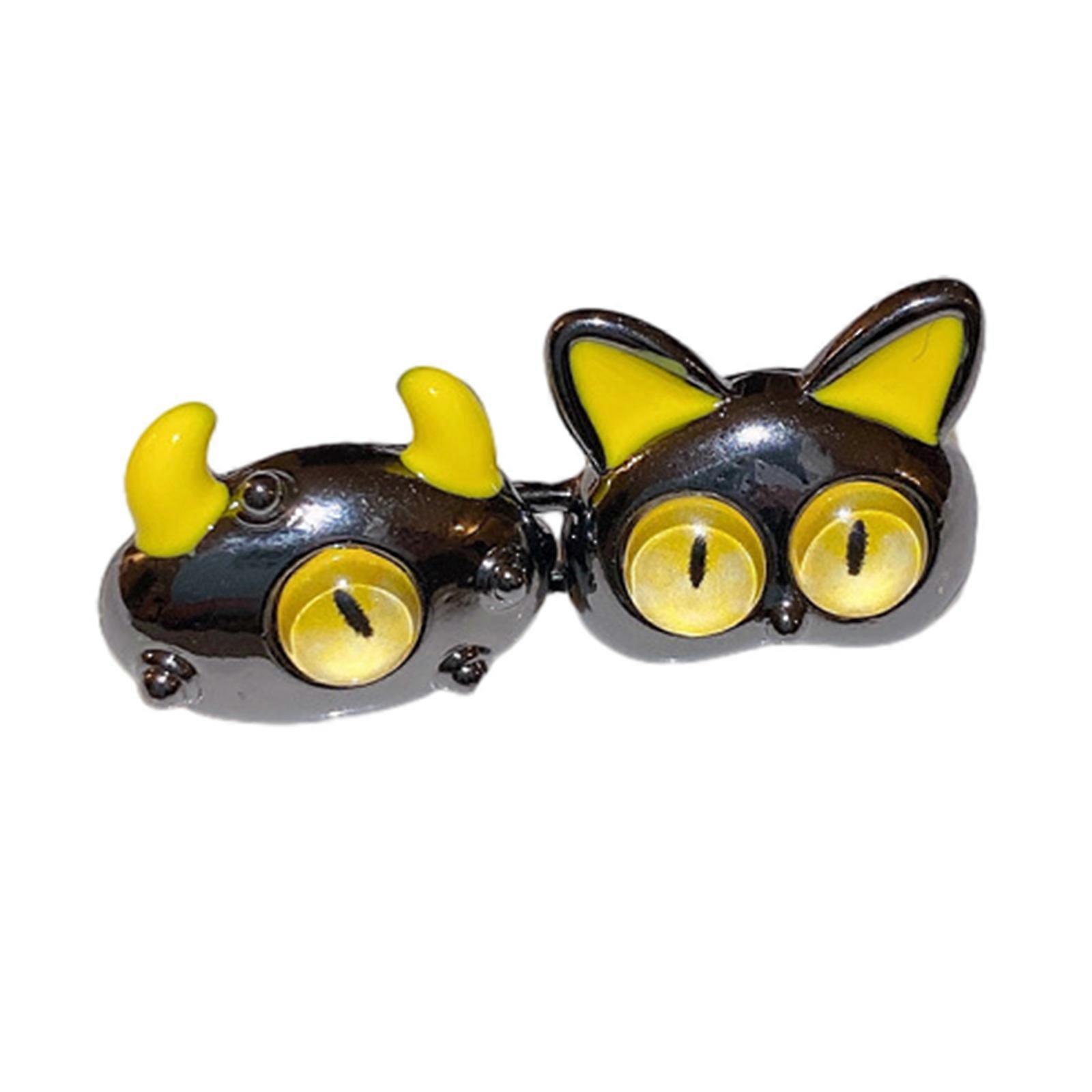 Detachable Metal Buttons Pins Cartoon Monsters Cat Snap Fastener Pant Pin Waist Tightener Clip Retractable Button Yellow