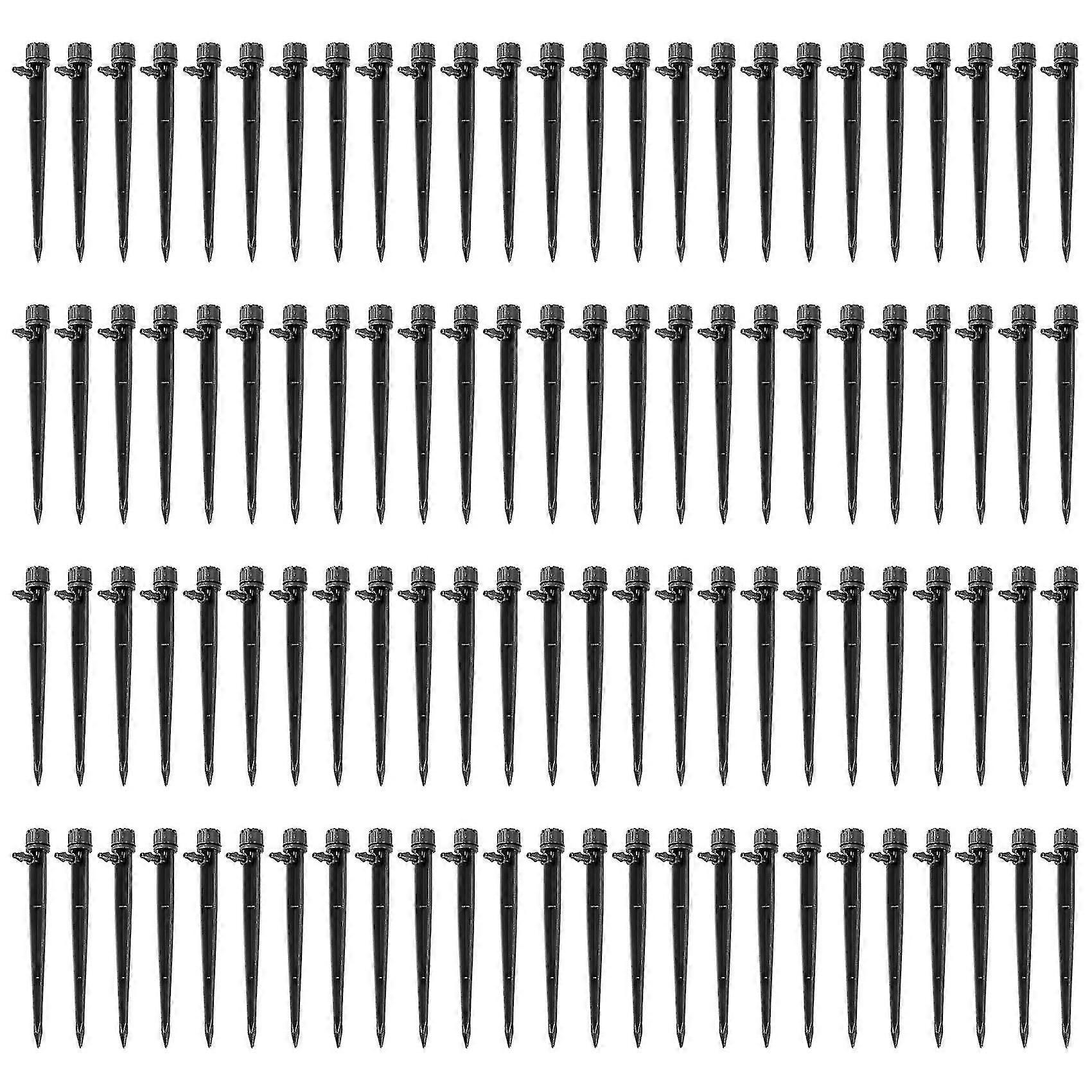 (100-pack) Droppbevattningsmunstycken, perfekta för 4 mm/7 mm rör, justerbart 360 graders vattenflöde