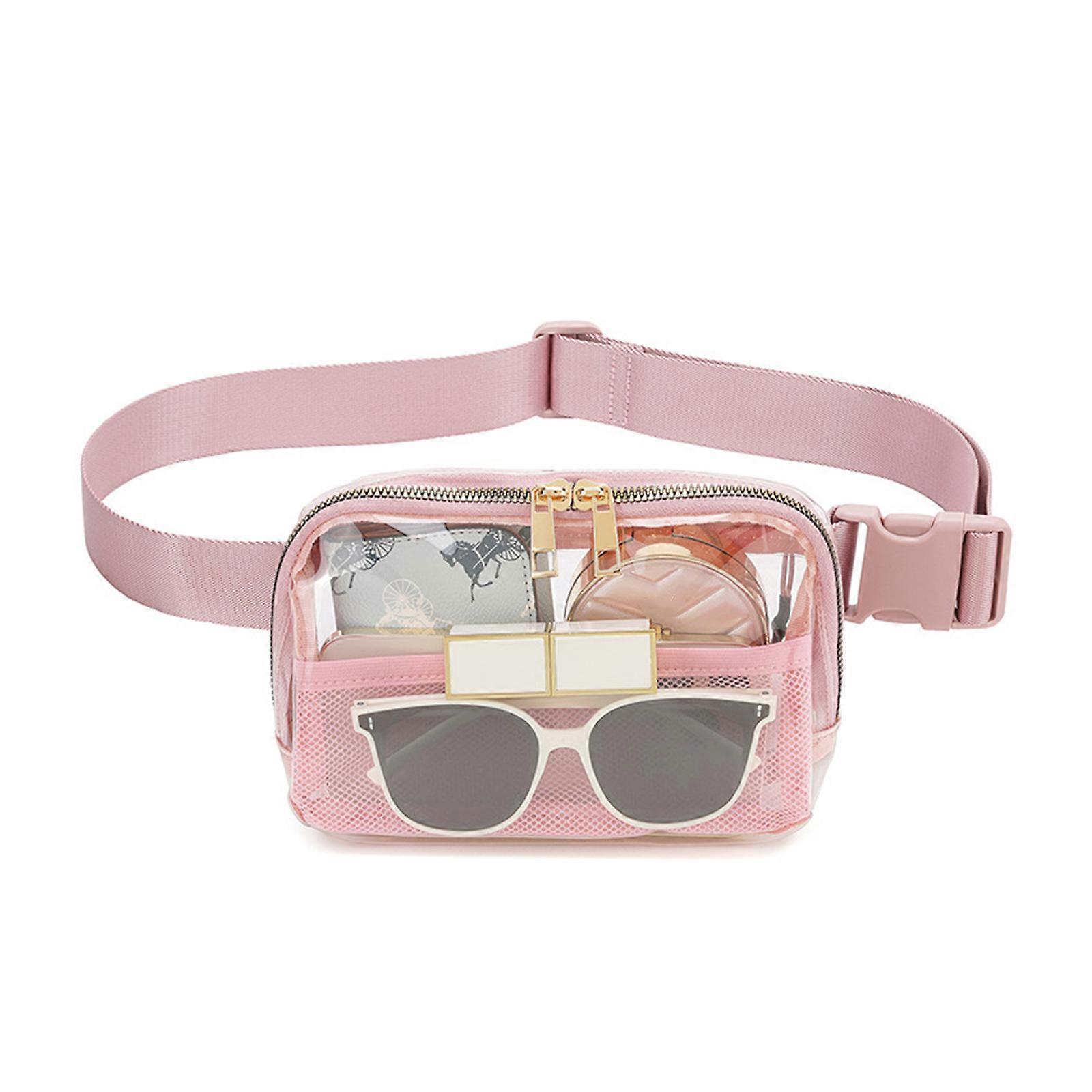 Stylish and Functional Clear Running Belt Bag Waist Bags for Music Festivals and Sightseeing  Pink