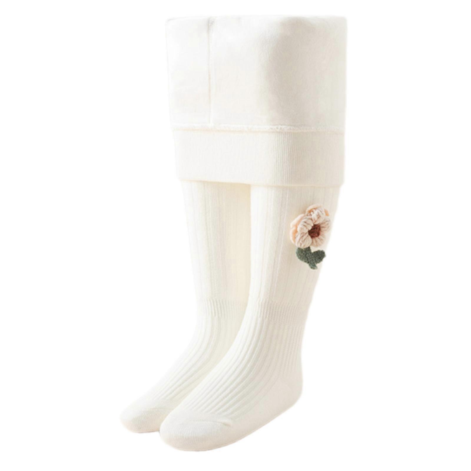 Kalın Tayt Yumuşak Tayt Küçük Kız Taytları Sıcak Külotlu Çorap Çocuk Çocuk Pantolonları Esnek Çoraplar Kış Taytları Beyaz XS