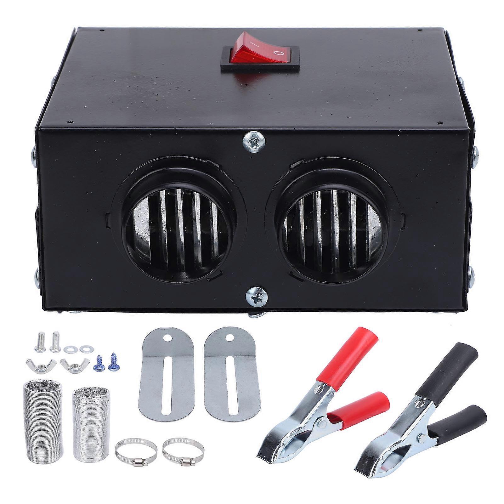 2 Hole Car Heater DC 12V 600W Portable Small Electric Windshield Defroster Kit Warmer Defogger for Truck Vehicle Winter