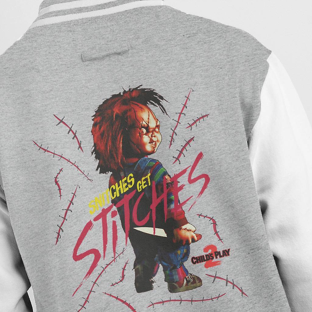 Chucky Childs Play 2 Snitches Get Stitches Men's Varsity Jacket Fruugo UK
