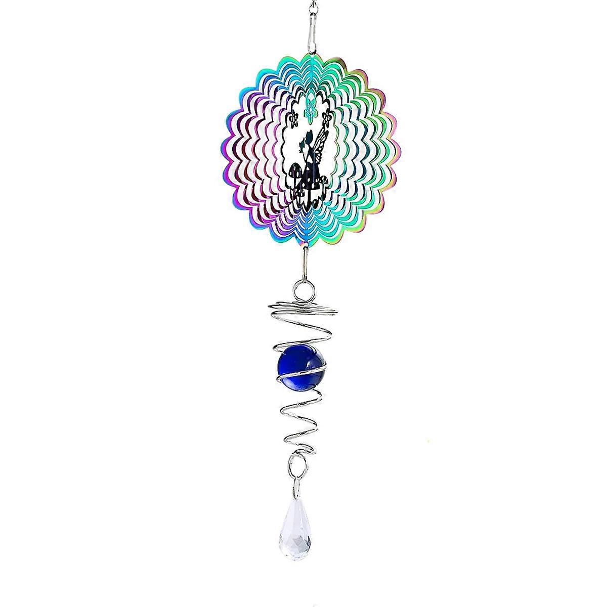 Fairy Kinetic Gradient Color Wind Spinner Sculpture 3D Wind Chimes