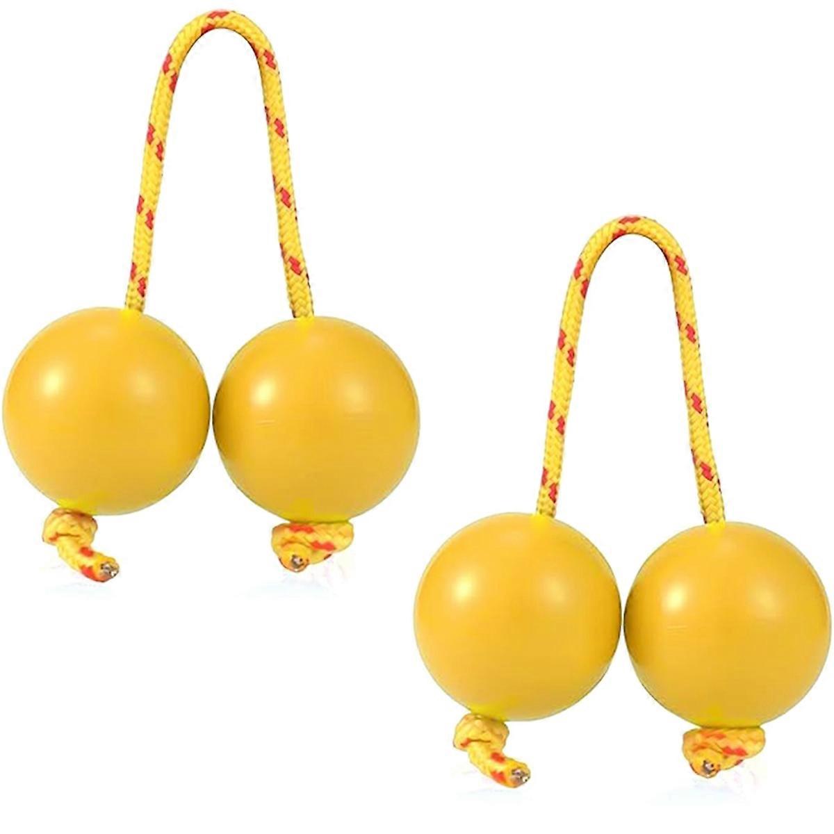 2 Pairs Rhythmic Ball, for Kids Adults Parties Musical Class, Yellow