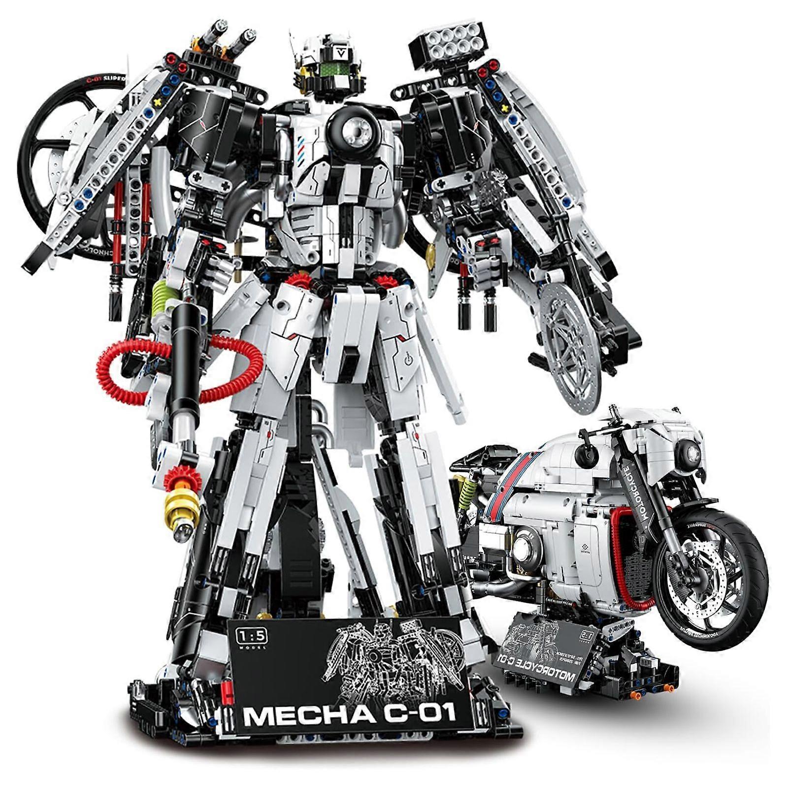 UNCLE BRICK X 2-in-1 Transformable Technic Motorcycle Building Kit - 1500+PCs 1:5 Scale Mech & Bike Model, Collector's Edition for Teens 12+ & Adults,