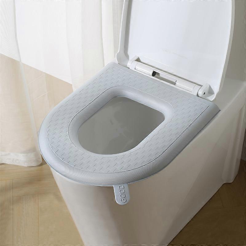 مقعد مرحاض منزلي سميك مقاوم للماء قابل للغسل ، اللون: رمادي