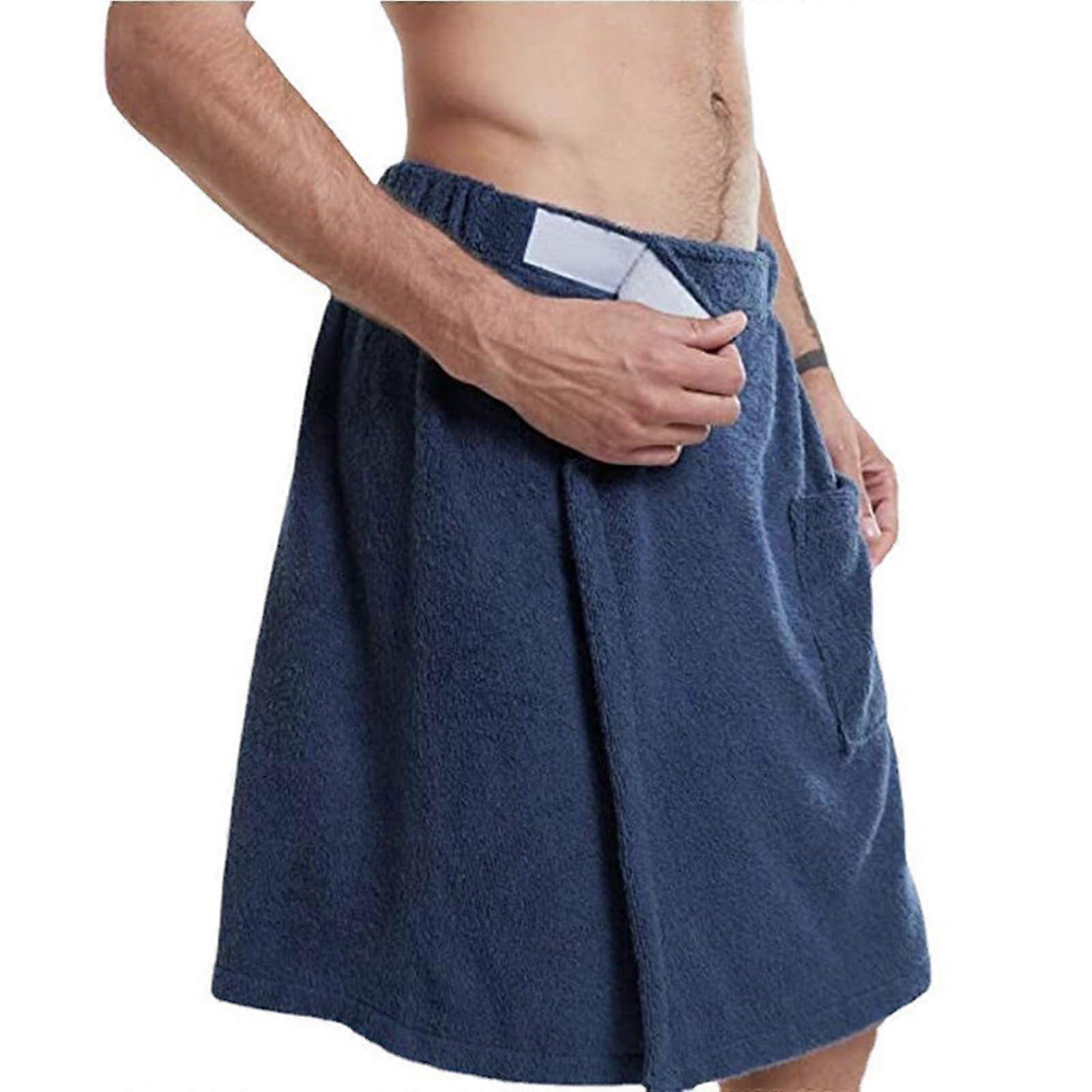 Men Boys Soft Wearable Bath Towels with Adjustable Elastic Band, High Absorbency Body Wrap Towel for Gym Pool Beach Spa