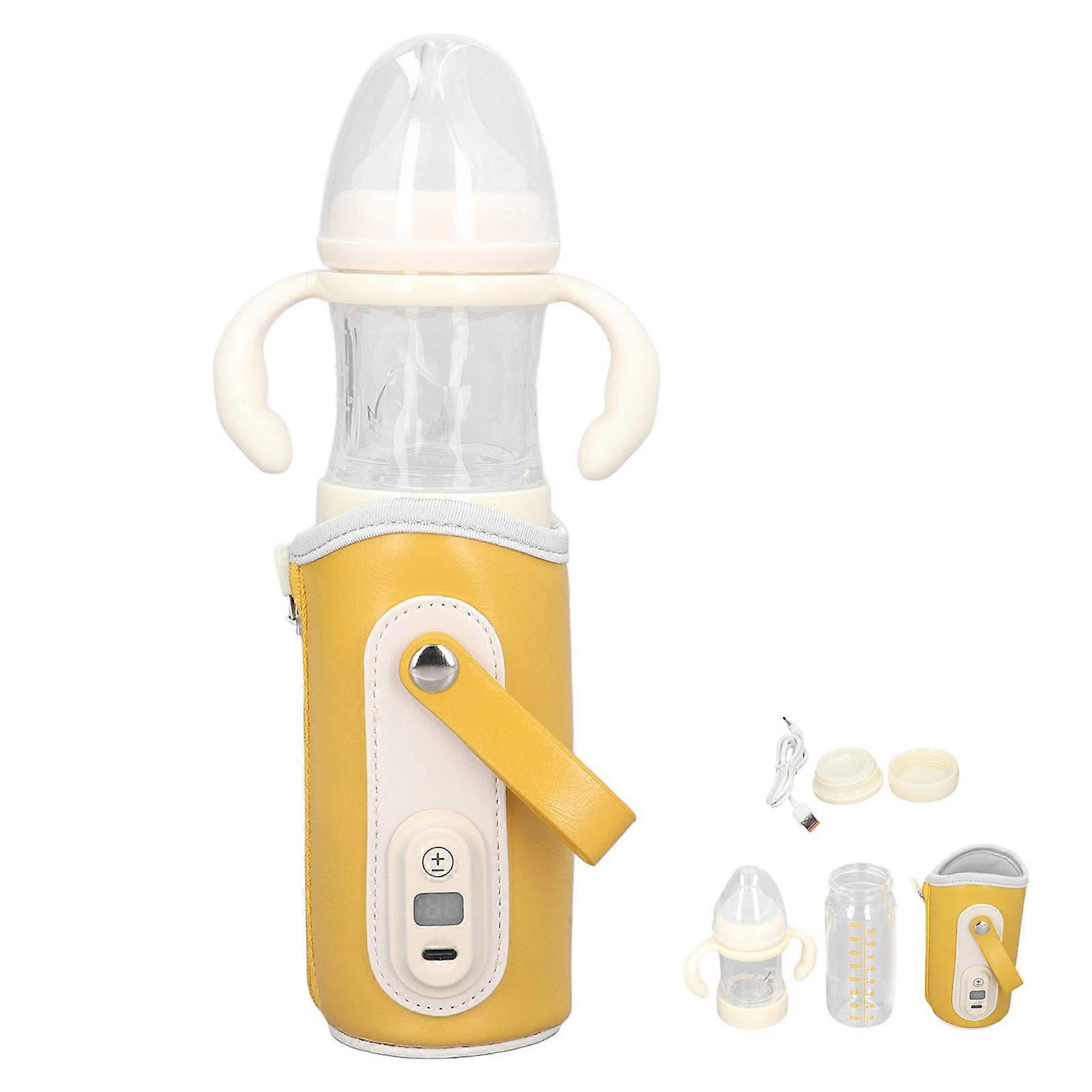 Baby Bottle Warmer Portable Temperature Adjustable Feeding Bottle Heater Set with Milk Powder Box