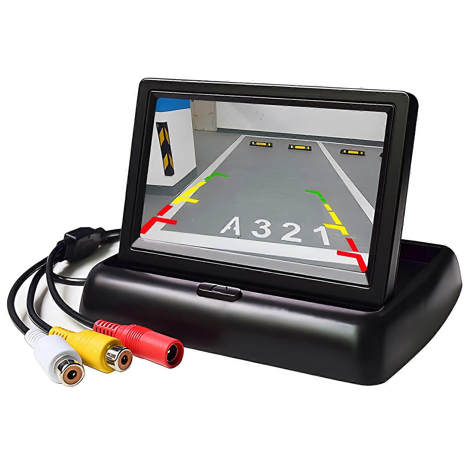 4.3 Inch Foldable TFT LCD Backup Camera Monitor Screen V1/V2 Dual Video Input 12V/24V Car Van Truck Rear View Display