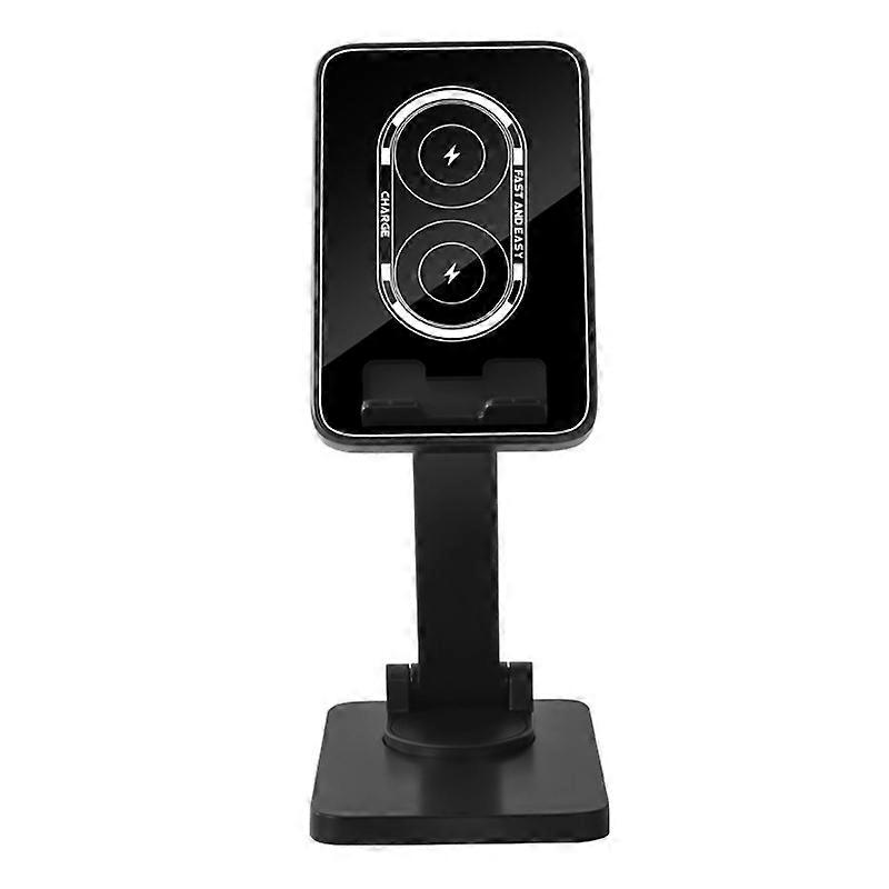15W Desktop Wireless Charging Drehbarer Telefonhalter Lazy Tablet Klappbare Hebehalterung Rotierend (Schwarz)