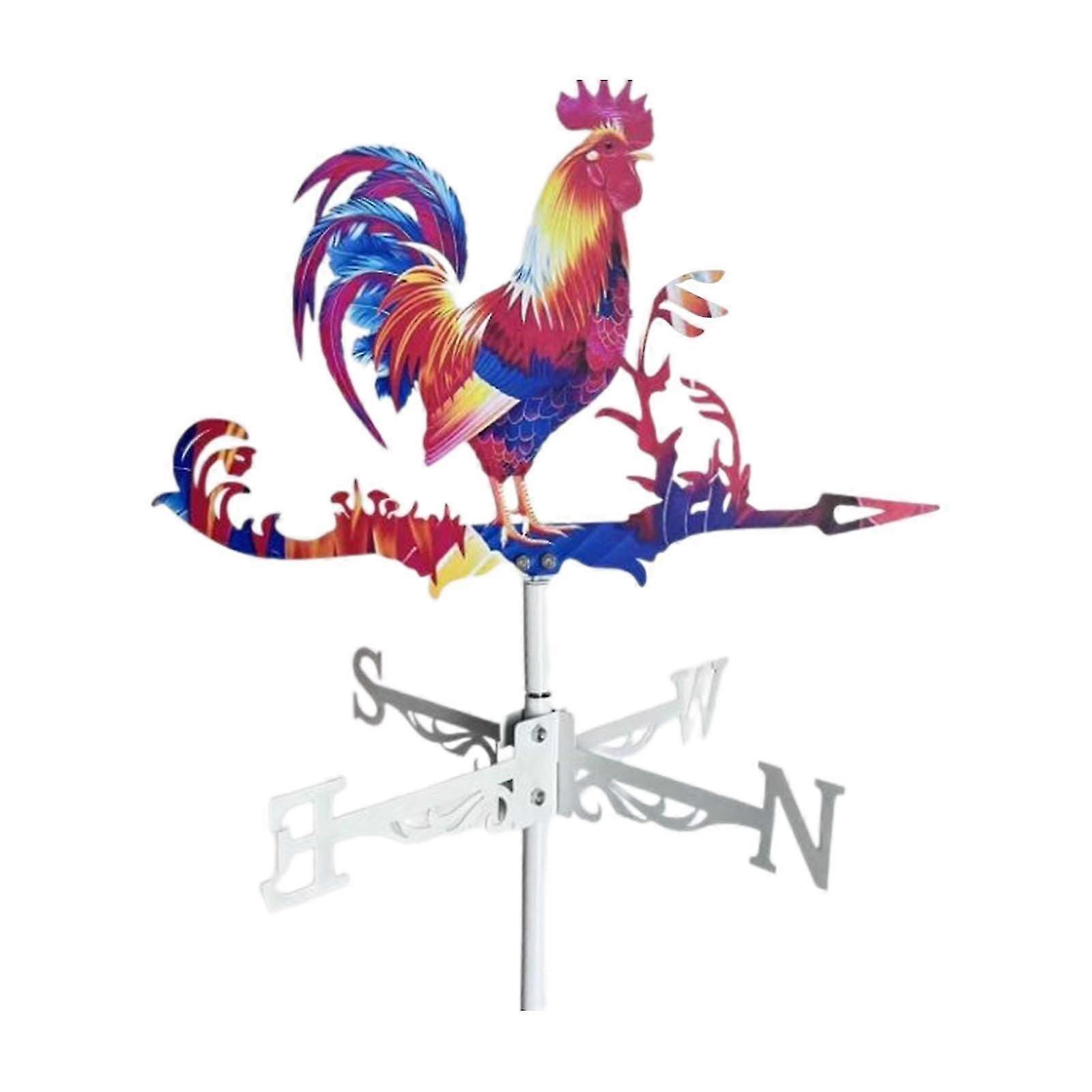الديك Weathervane سقف ديكور الحديد الفن متعدد الألوان لحديقة المزرعة