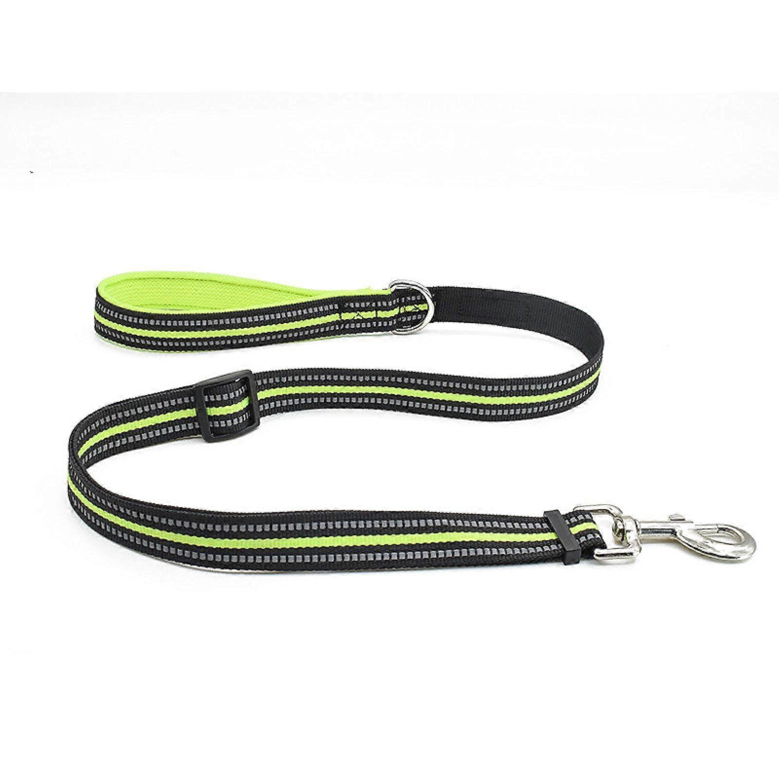 Breathable Nylon Mesh Dog Seat Belt Set with Reflective Adjustable Leash XS Green for Small Dogs and Puppies