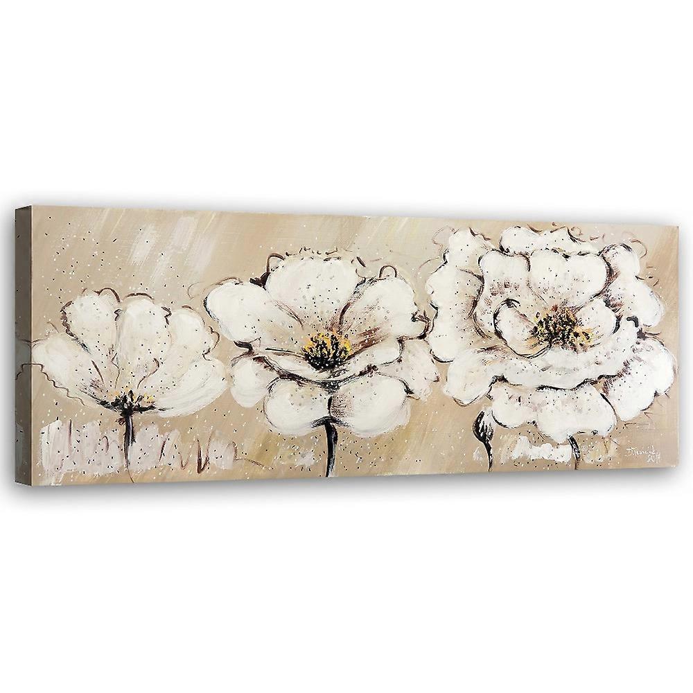 Impression sur toile, Fleurs boho peintes - 120x40