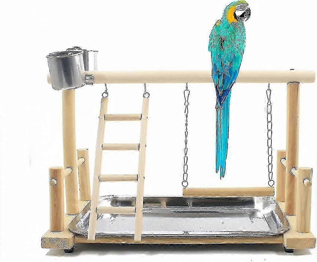 Robuste Papageienleiter mit Futterautomat für große Vögel wie Kakadus