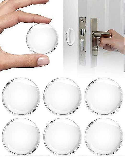 Transparent Round Wall Buffer with Adhesive Door Stopper and Door Damper 6 Pack