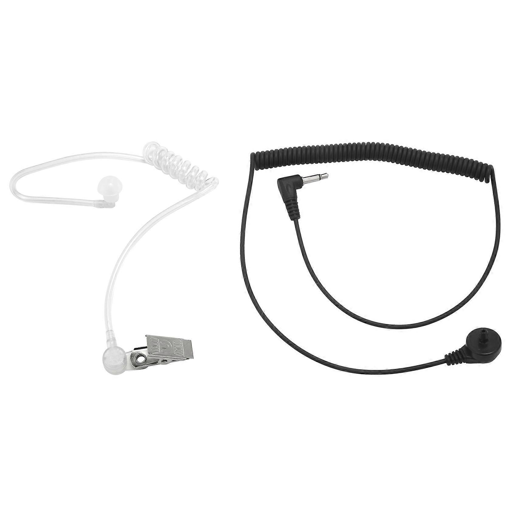 617-1N 3.5mm RECEIVER/LISTEN ONLY Surveillance Headset Earpiece with Clear Acoustic Coil Tube Earbu