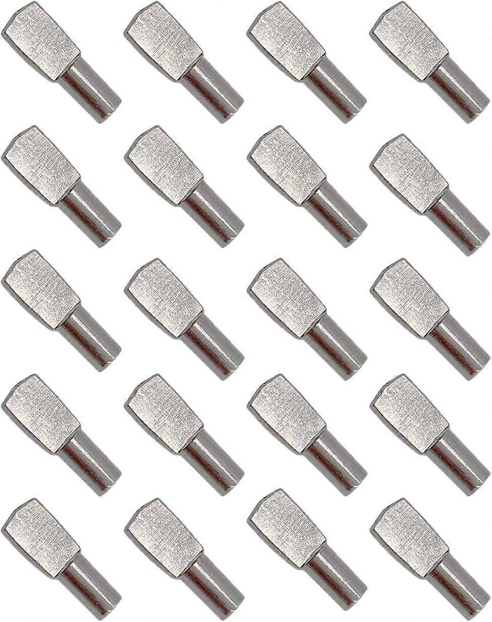 20 Pcs Shelf Support Nails, Shelf Pins, Shelf Brackets, Nickel Plated Metal Shelf Supports for Cabinets, Table Accessories - Length 19mm