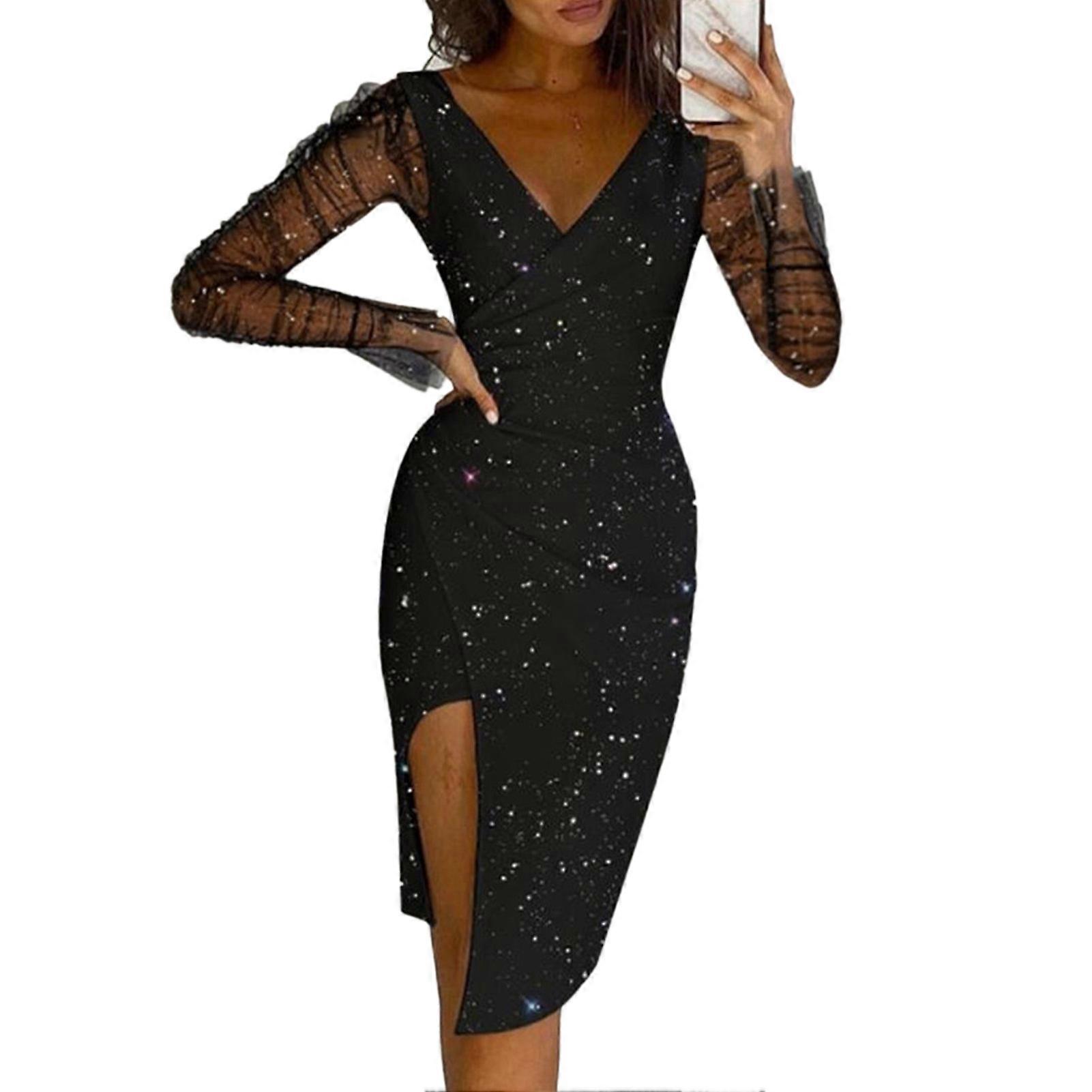 beaded irregular dress Metallic Mini Celeb Style Dress  Aclosy