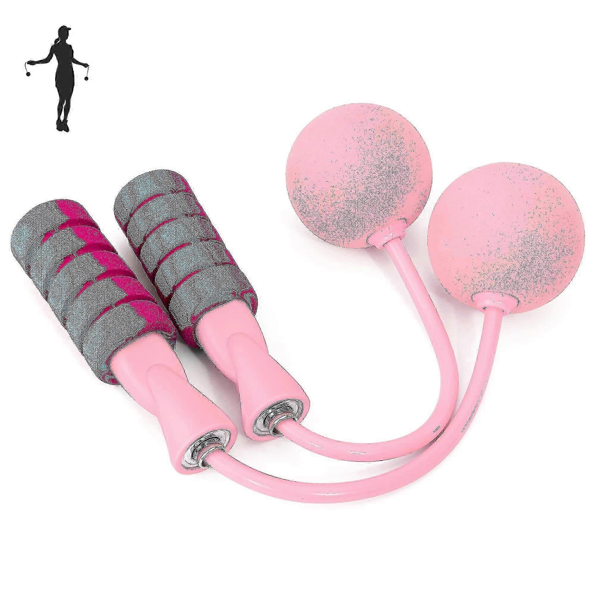 Sjippetov, justerbart træningssjippetov til fitness (lyserød)