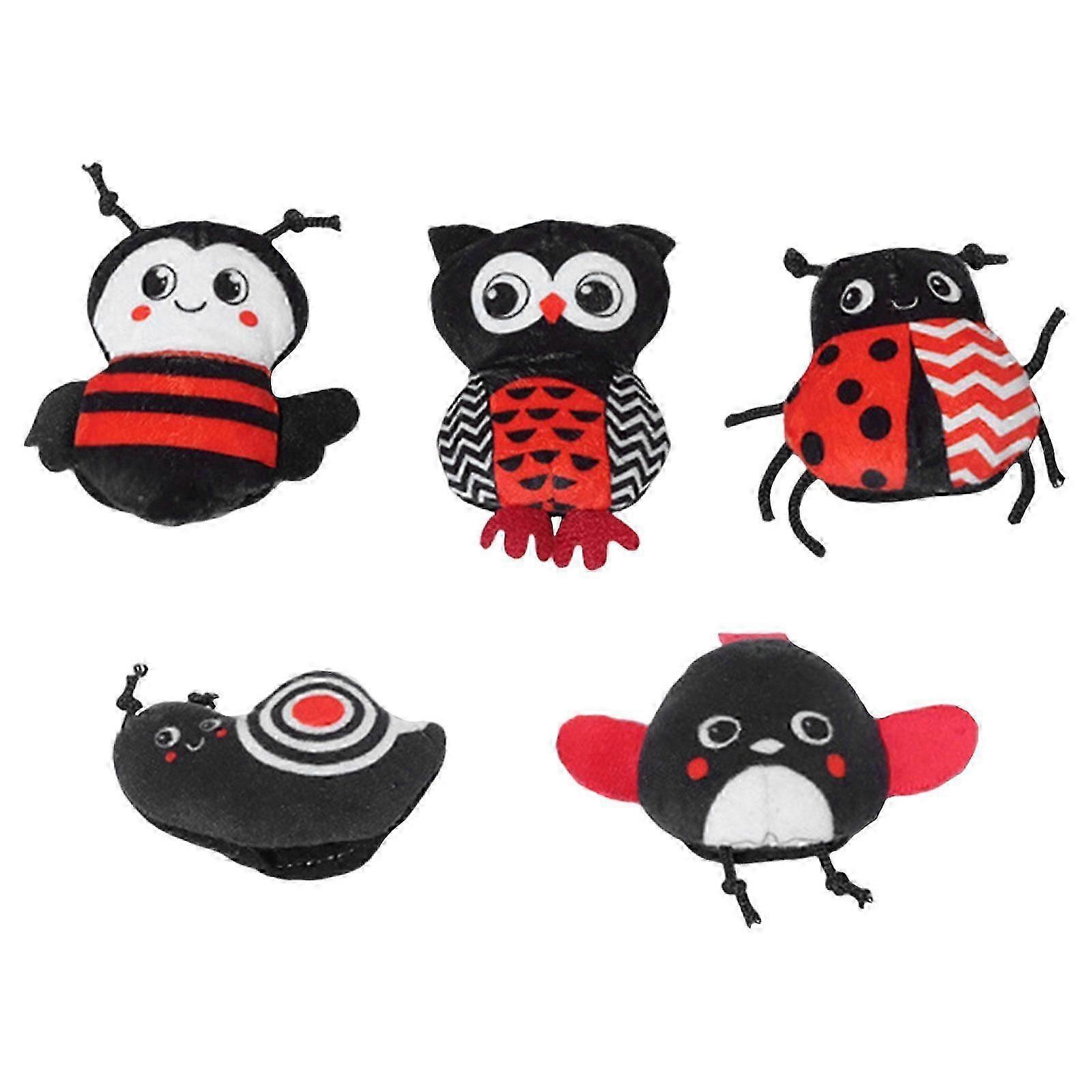 5Pcs Plush Animals Finger Puppet Storytelling Doll for Role Playing Teaching