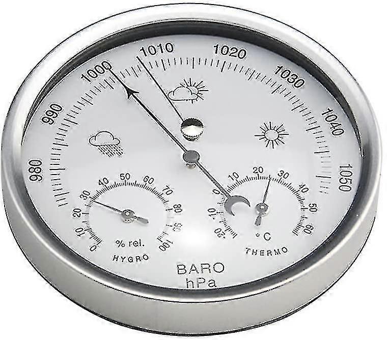 Weather station analog dial barometer with thermometer hygrometer