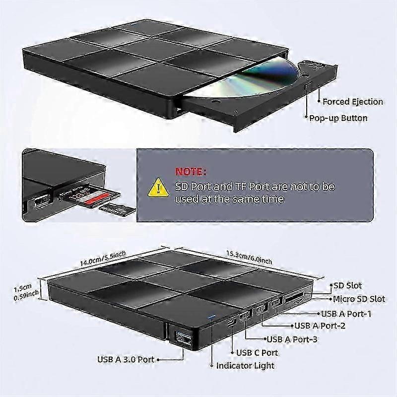 External Multi-Function Optical Drive USB Computer DVD Player Notebook External Recorder Ultra-Thin