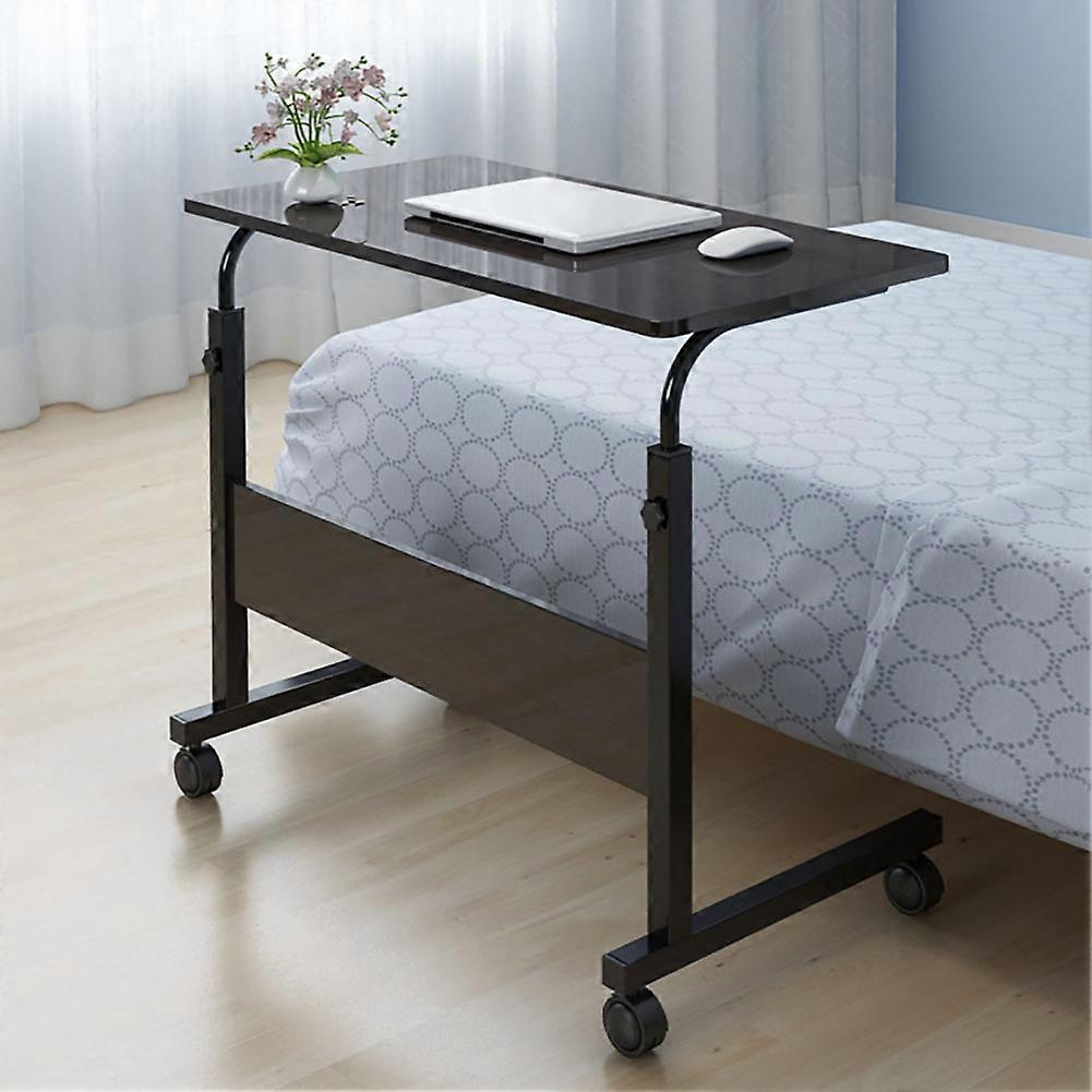 Portable Adjustable Height Laptop Computer Stand Desk Bed Side Reading Table(dark walnut)