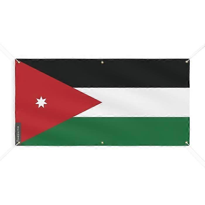Jordan Flag Banner 6 Grommets 60x120cm Polyester