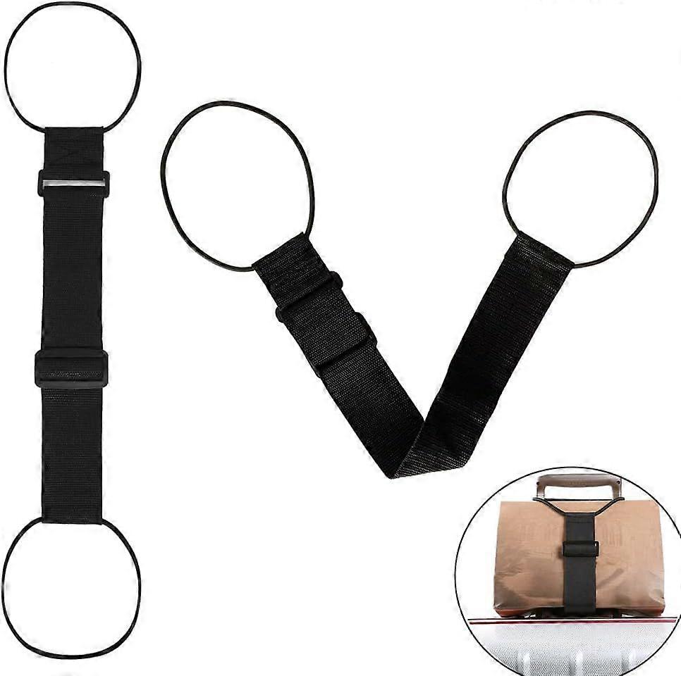 バッグバンジーを追加するための2パックラゲッジストラップ軽量の簡単な弾性ラップベルト