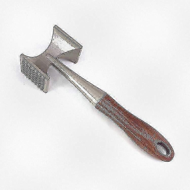 Heavy Duty Meat Tenderizer and Hammer with Wooden Handle, 2-in-1 Design for Effective Steak Preparation, Food Grade Zinc Alloy, 1 Piece, Gre