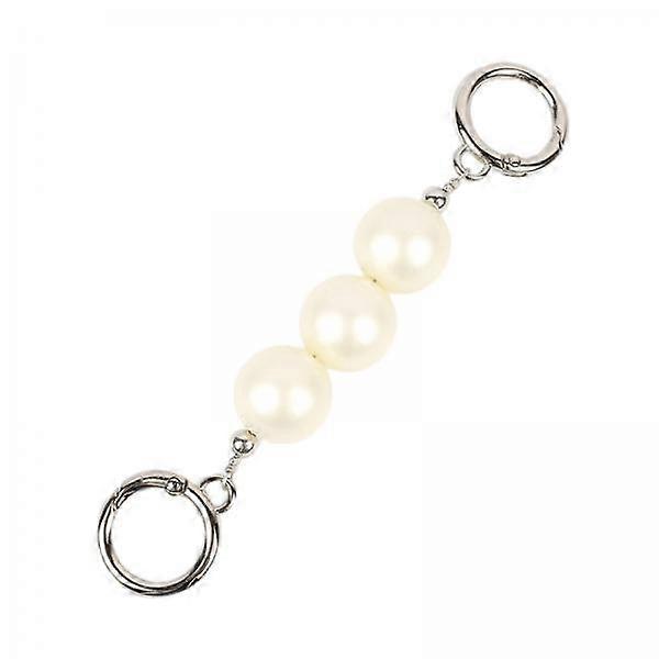 2-6pack Bag Strap Extender Artificial Pearl Chain Strap Tote Bag Charms Silver