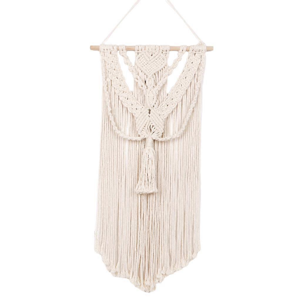 Macrame Boho Wall Hanging Decor, Woven Tassel Tapestry, Geometric Wall Wedding