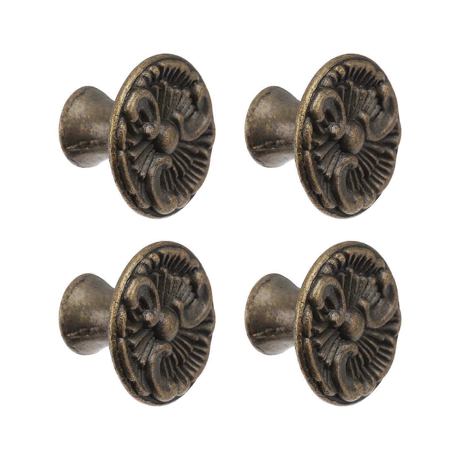 4Pcs Vintage Cabinet Knobs Antique Bronze Drawer Handles