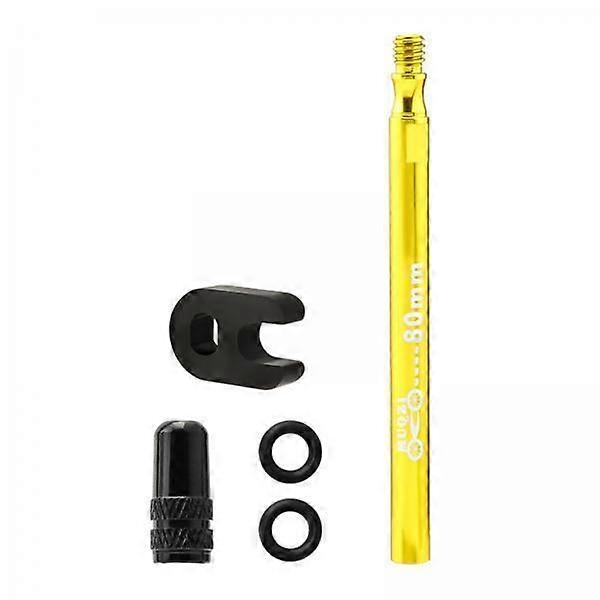 2xPresta Value Extender Values Extension with Core & Adaptor 1pc Gold 80mm