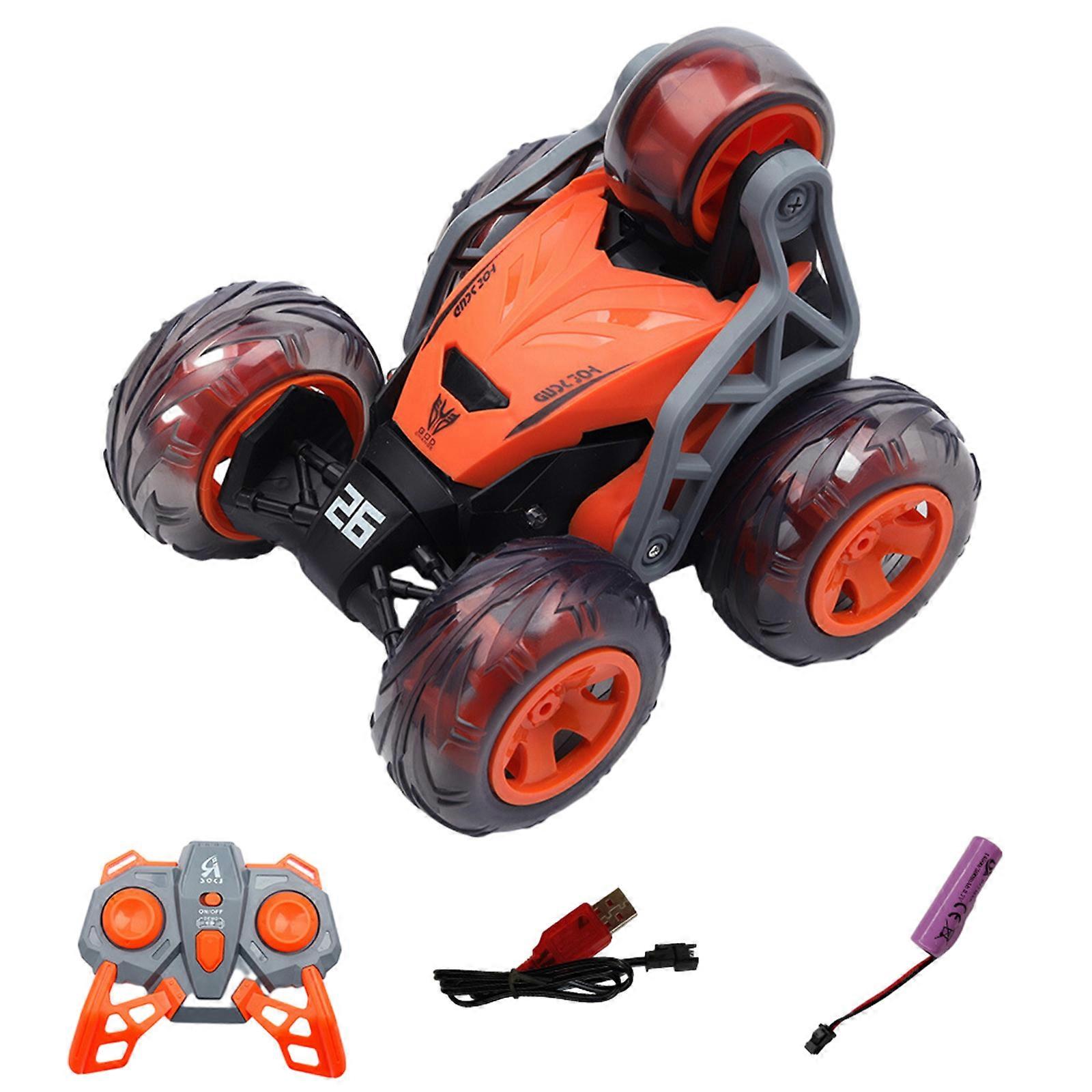 Remote Control Four Wheel Vehicle Stunt Car SUV Model for Kids 5-12 Four Wheel Children Remote Control Vehicle  Orange