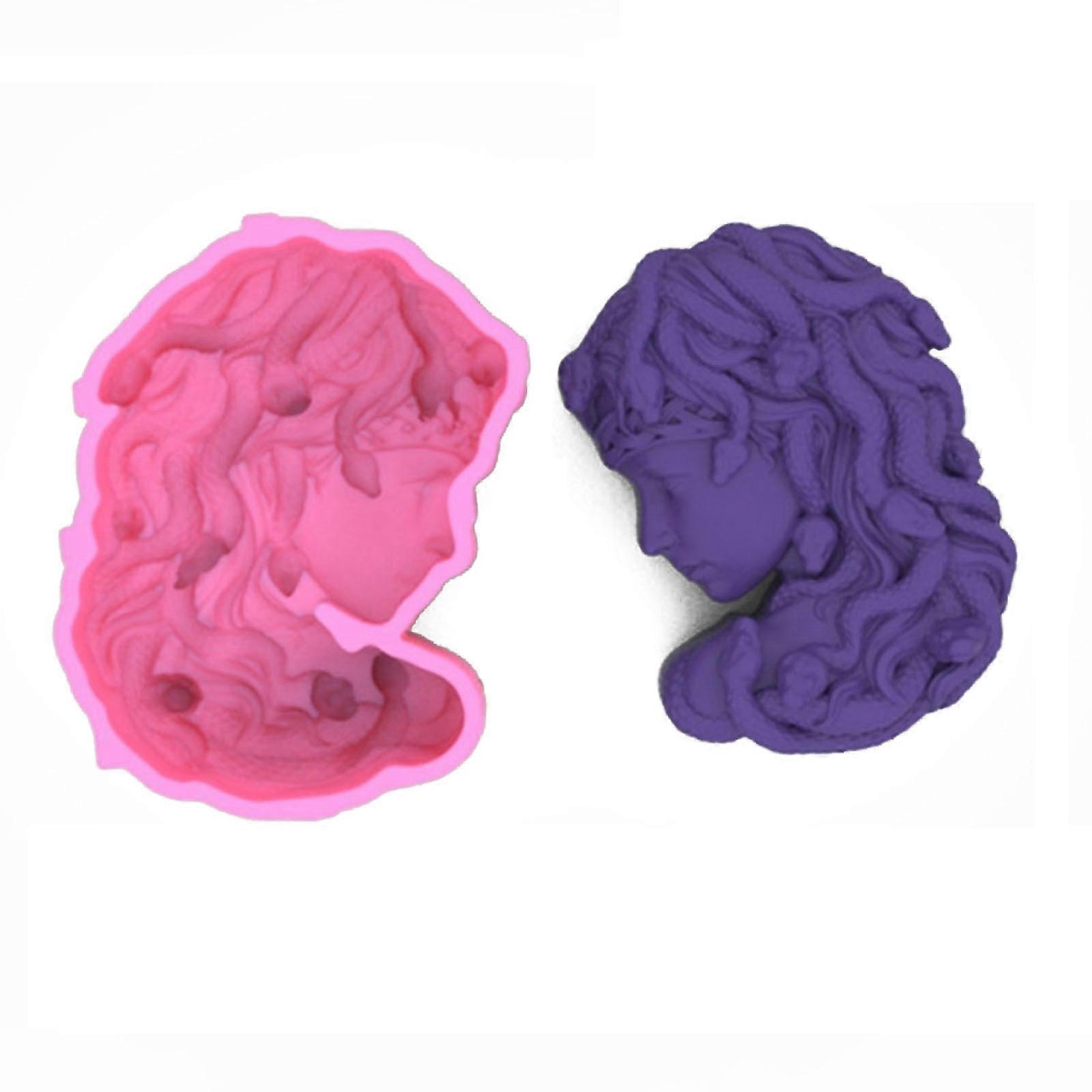 ثعبان لرأس امرأة شمعة سيليكون العفن راتنجات الايبوكسي DIY الديكور صنع الصابون تذوب الراتنج البوليمر الطين ديكور المنزل