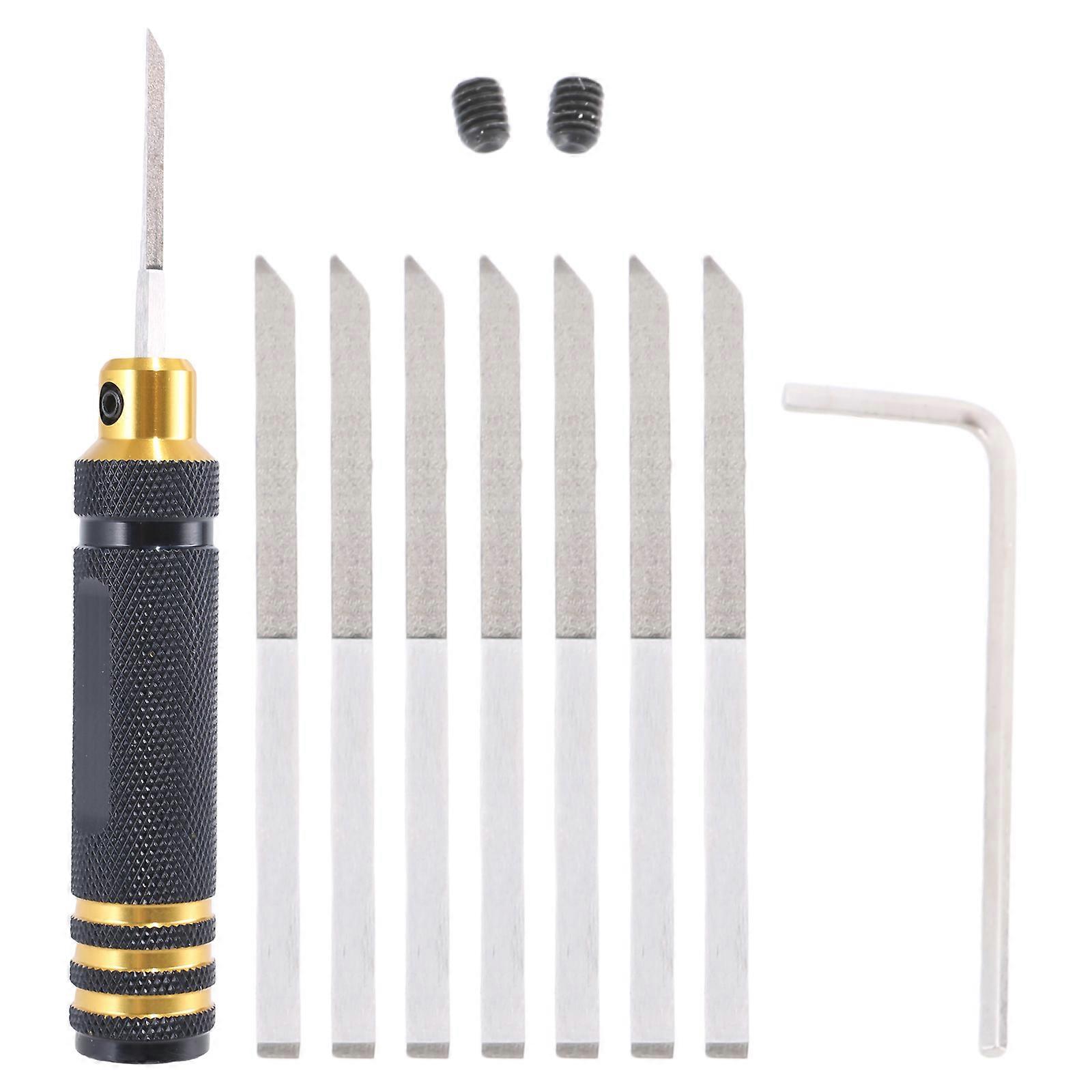 Model Scribers with 7 Cutter Resin Scribers Line Cutting Tool Chisels Repair (0.1/0.2/0.4/0.6/0.8/1.0/2.0mm)