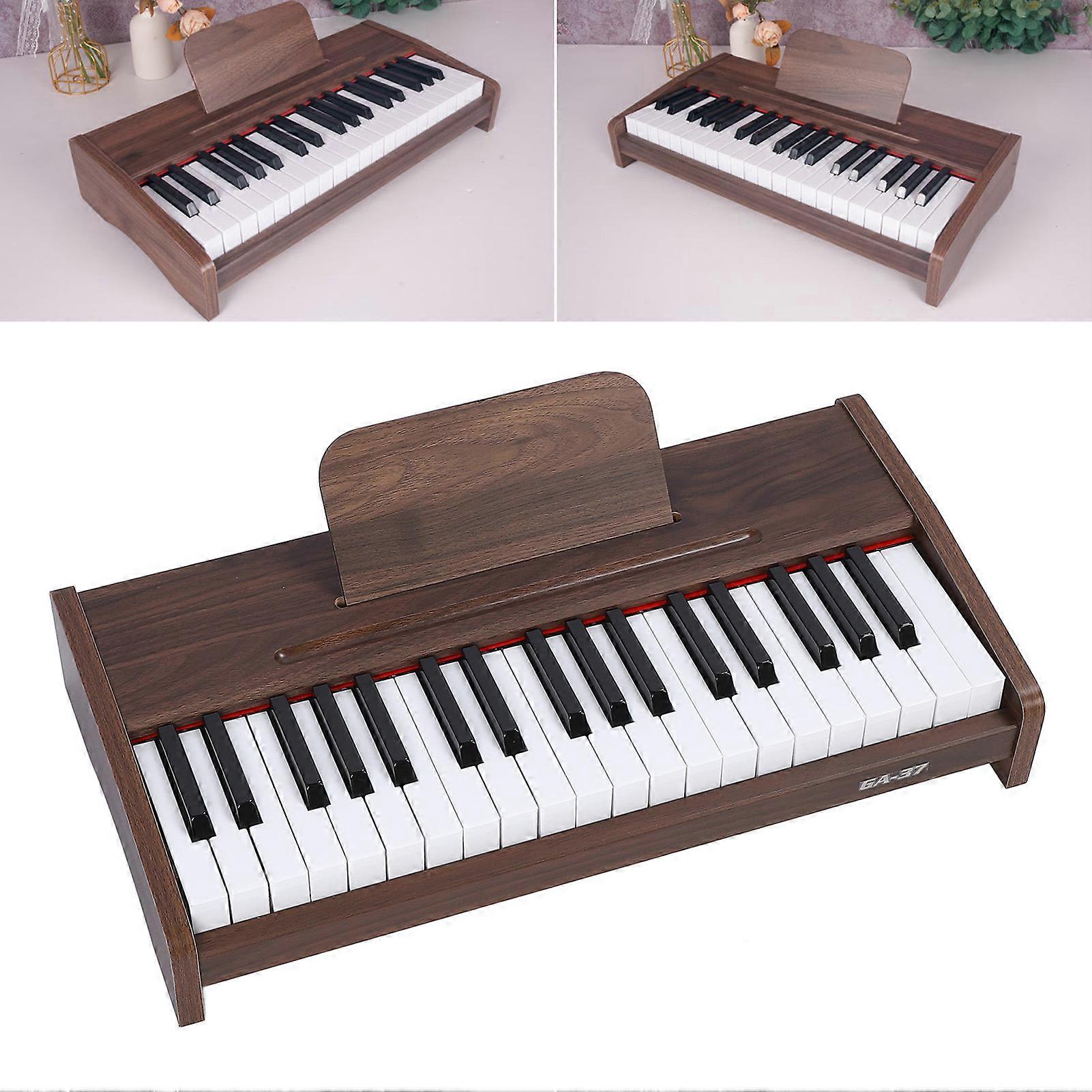 Piano Keyboard 37 2.2cm Key Walnut Grain Pattern Electric Keyboard for Beginners and Experienced Players 