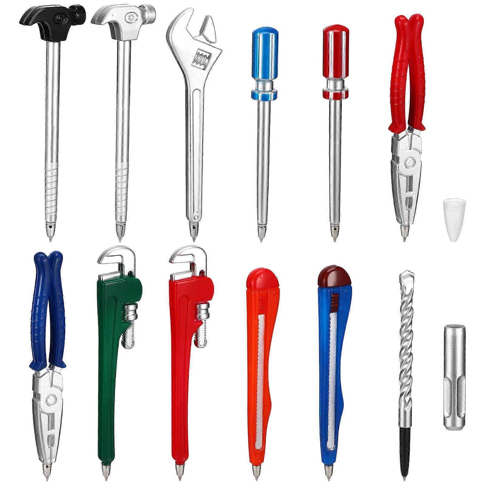 12pcs Novelty Ballpoint Pens, Mechanic Tool Shaped Writing Instruments with Magnetic Dots for Home Office and DIY Enthusiasts