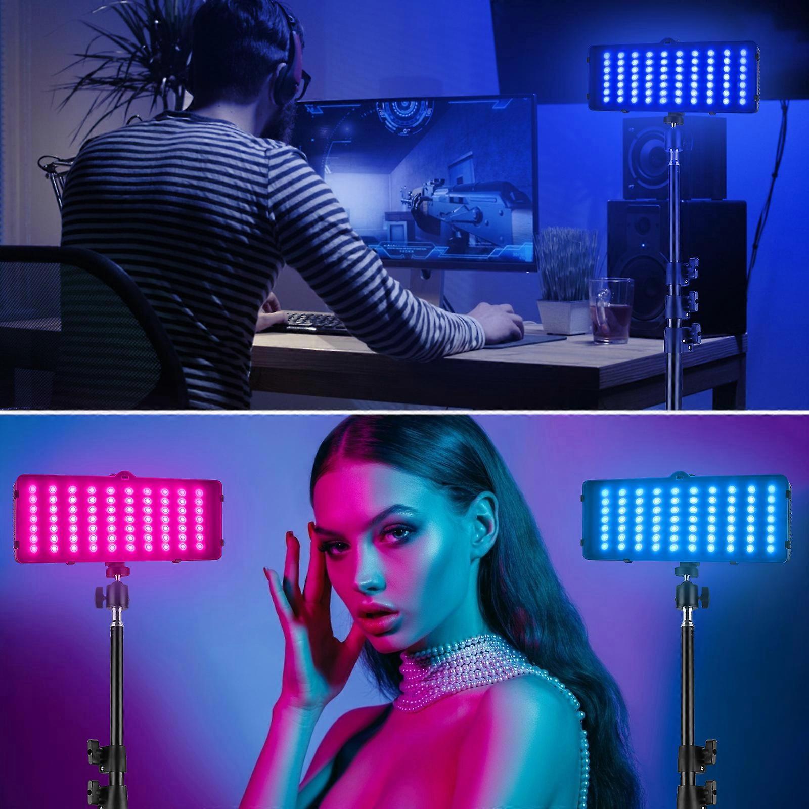 RGB LED Video Light Kit: Versatile Lighting with Stands for Vlogs, Streaming & Photography