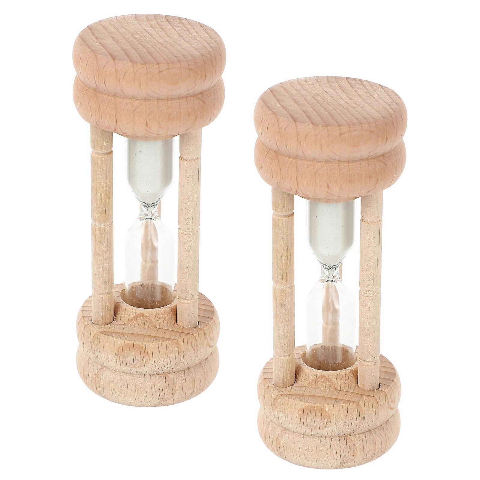 Wooden Hourglass Timer Decoration Sandglass Ornament Fine Polishing Smooth Surface Elegant Craftsmanship Home Office Room Display Artistic Design