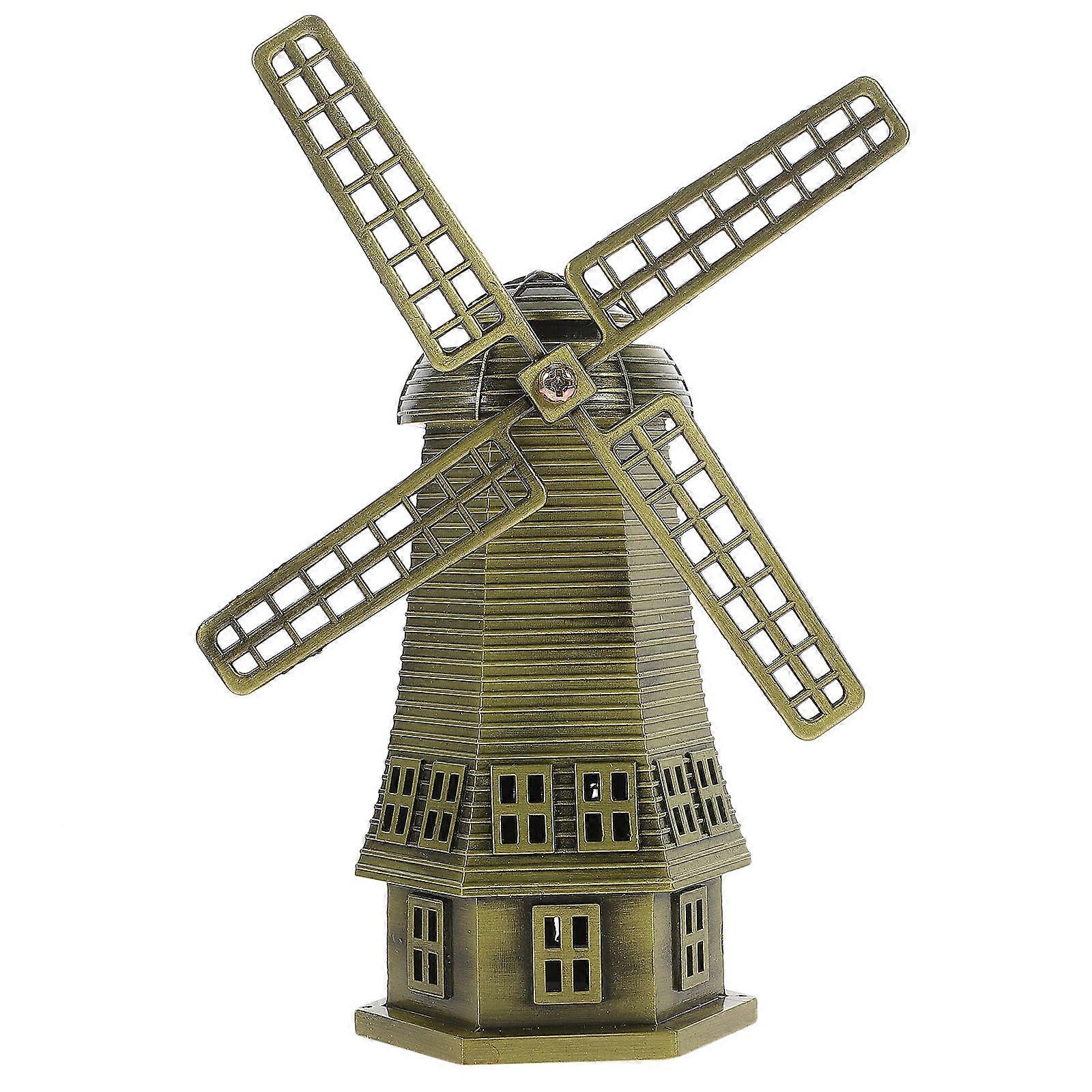 Compact Windmill Ornament, Rugged Alloy Finish, Great Decorative Item