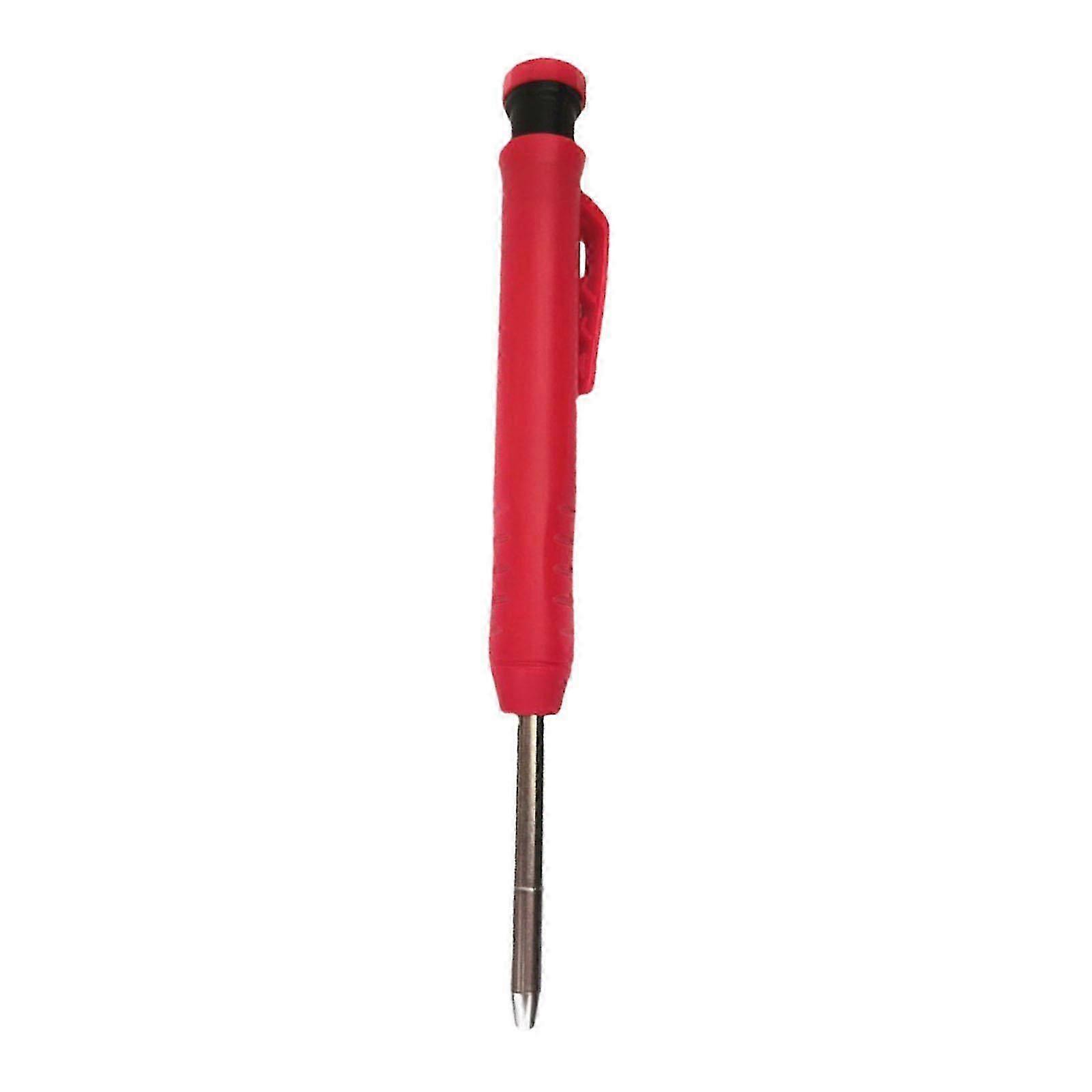 Long Nosed Carpenter Pencil for Deep Hole Marking on Canvas and Wood, Ideal for Drawing and Writing in Red Color