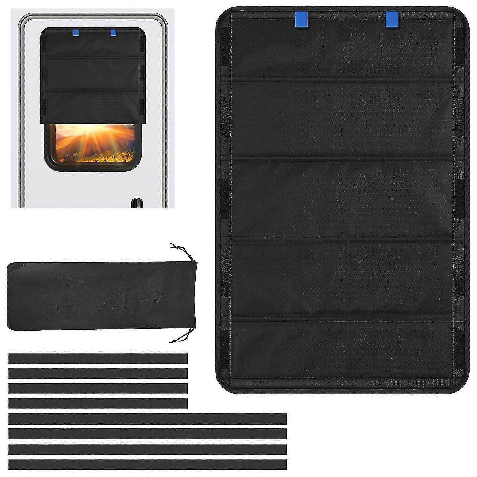 RV Door Window Shade, Foldable Velcro Window Cover, 25 x 16 Inches, Oxford Fabric 2025