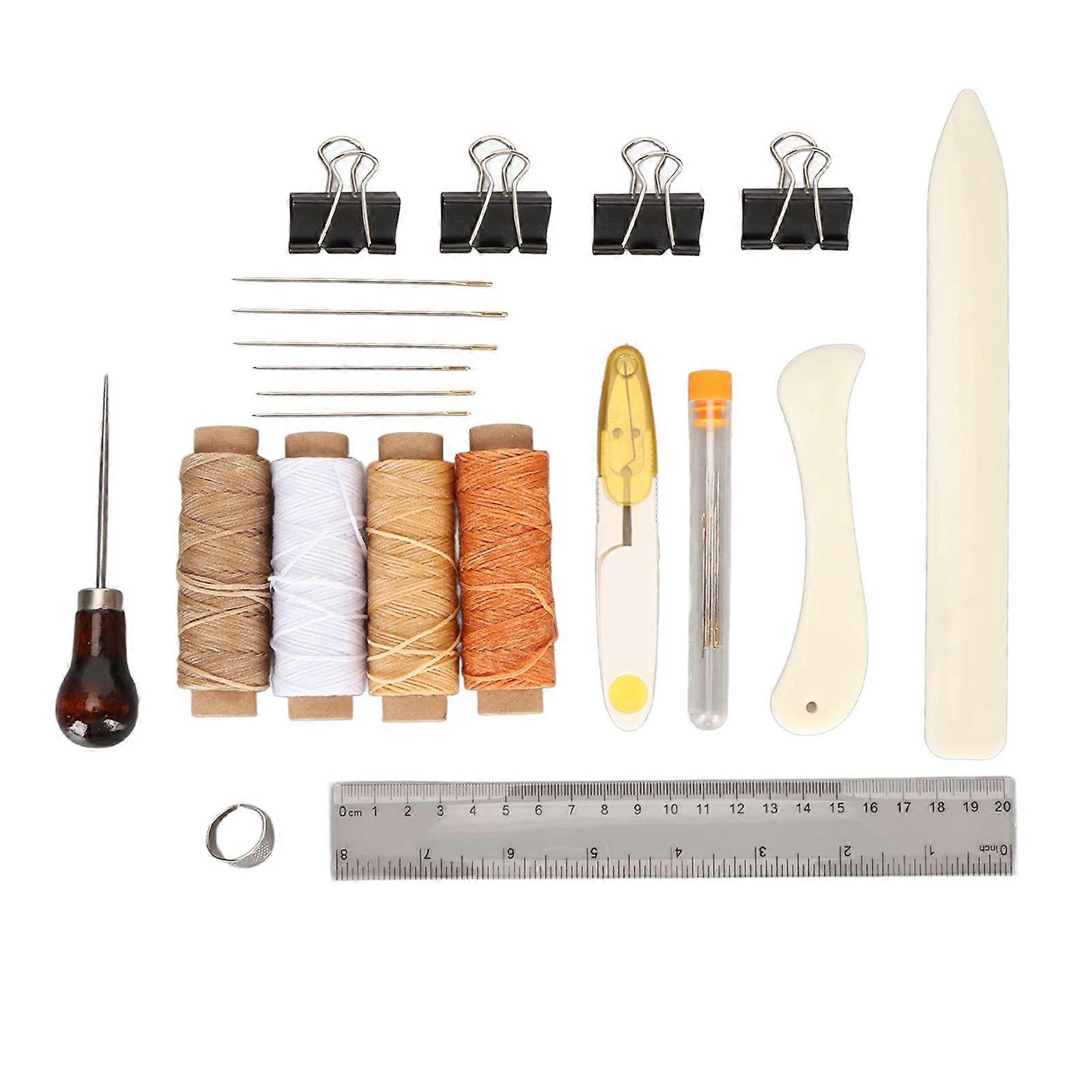 2025 Latest Model  21Pcs Leather Working Tools Waxed Thread Scissors Needles