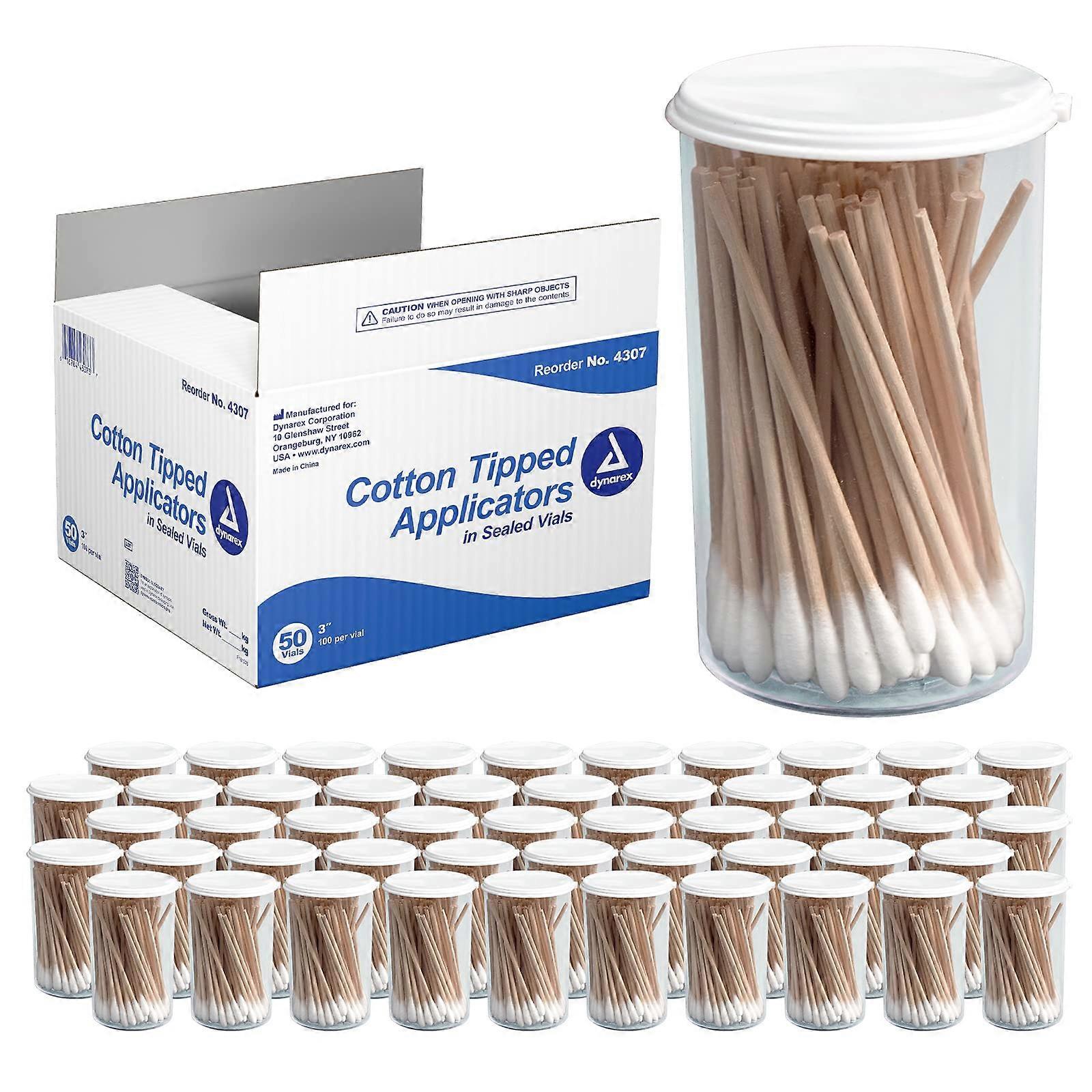 3Inch NonSterile Cotton Tipped Applicators  50 Vials, 100 per Sealed Vial Ref: 9819
