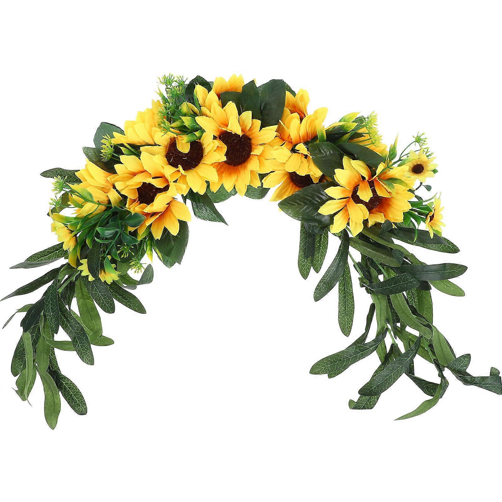 Sunflower Artificial Swag, Elegant Decor for Front Door and Celebrations