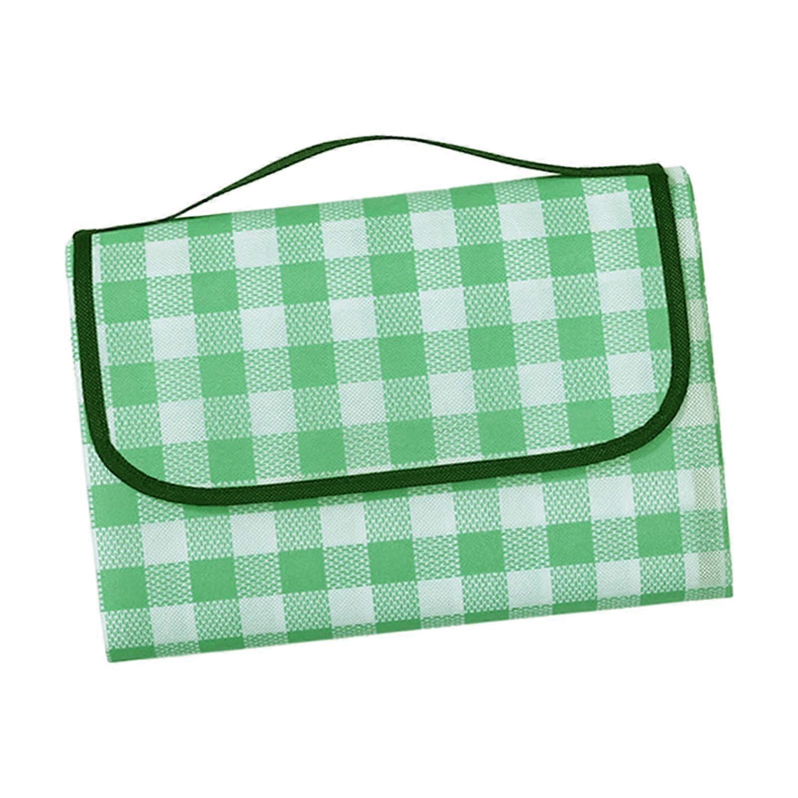 picnic blanket, picnic mat, waterproof, with handle, foldable, portable, camping blanket, for summer backpack grilling, green