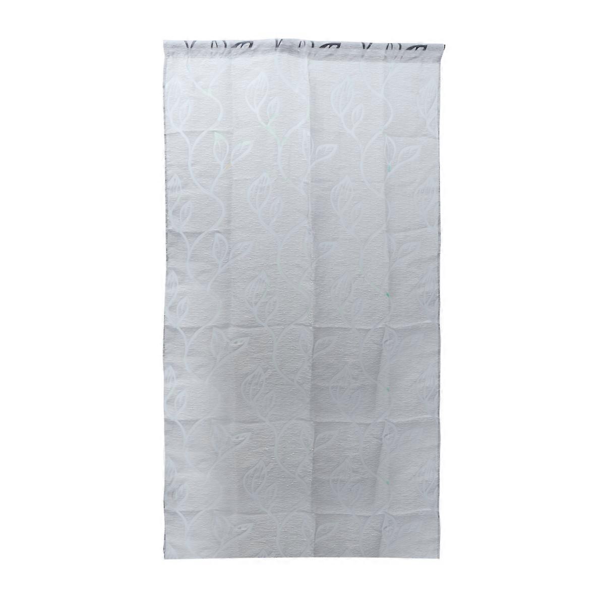 Bedroom Curtains Translucent Tulle Leaves Sheercurtains Grey 100x200cm Light Filtering Privacy 1Pack