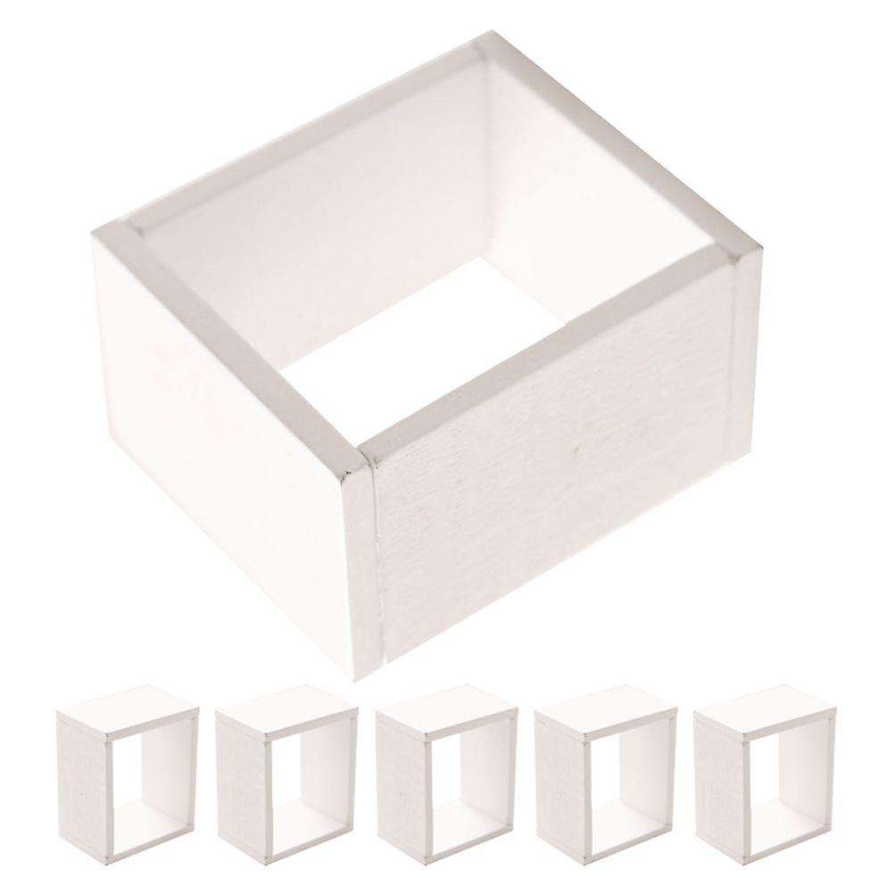 6pcs Doll House Cabinet Model Miniature Cabinet Hollow Shelf Storage Shelf Model
